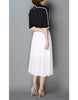 Monochrome mid-length sleeve top with pleated skirt