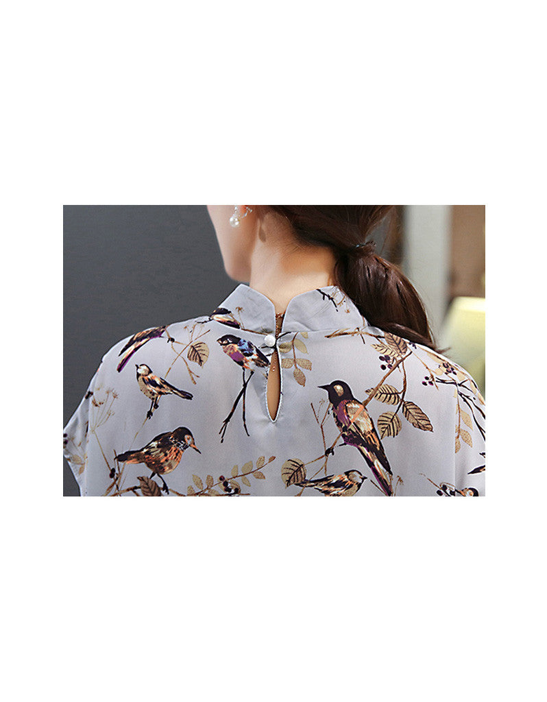 Short sleeve birdie printed top with pants